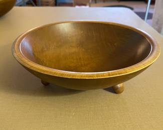 Vintage Woodcroftery Large Footed Wooden Serving Bowl