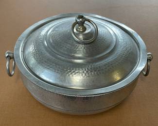 Vintage Hammered Aluminum Serving Dish