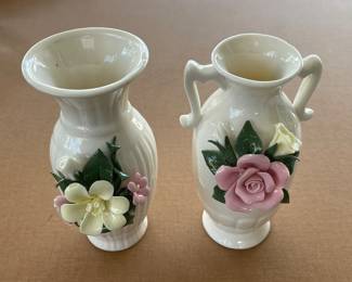 Vintage Off White Porcelain Bud Vases