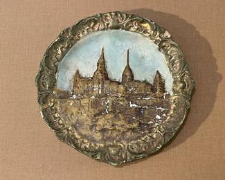 Antique Josef Strnact 3D Ceramic Wall Plate