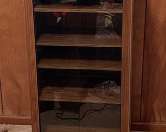 Vintage Stereo Cabinet w/ Glass Doors