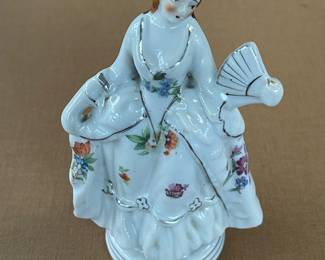 Vintage Hand Painted Porcelain Victorian Woman Figurine