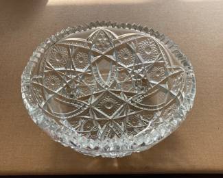 Vintage Imperial Glass Sawtooth Cut Glass Candy Dish