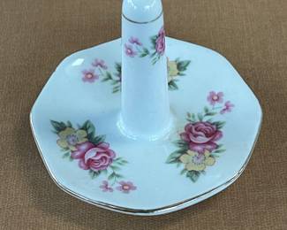 Vintage Porcelain Rose Ring Tree