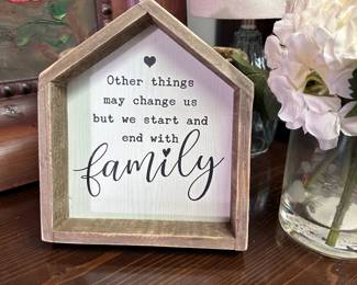 Shadow box 'family' wall plaque 6"H