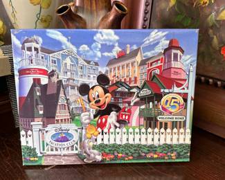 Disney's Hilton Head Island Resort 15-year commemorative print on canvas, some wear to edges, more to top left 11" x 15"