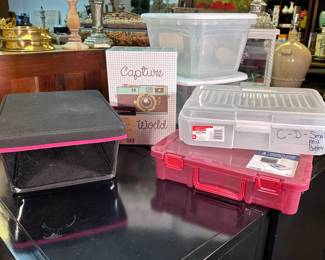 Group of new photo storage box and other medium size storage boxes