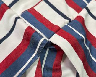 Custom designed striped bed skirt 58" x 80" x 12"