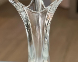 Large Crystal Vase Designed By Umberto Clanetti For Vilca, 1970s