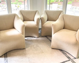 Cassina Mario Bellini Style Four Cream Dining Chair Armchair Tentazione