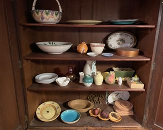 From Marietta, Ohio estate.  Period primitive cabinet/wardrobe.  Pine and oak.