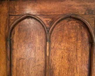 From Marietta, Ohio estate.  Period primitive cabinet/wardrobe.  Pine and oak.