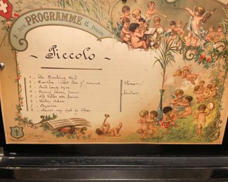 From Marietta, Ohio estate of Jon and Emma Cram (oil & gas rights).  Jacot’s music box.  8 Airs.  Purchased in London.  Excellent casing and excellent working condition, comes with original instructions and care.