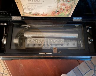 From Marietta, Ohio estate of Jon and Emma Cram (oil & gas rights).  Jacot’s music box.  8 Airs.  Purchased in London.  Excellent casing and excellent working condition, comes with original instructions and care.