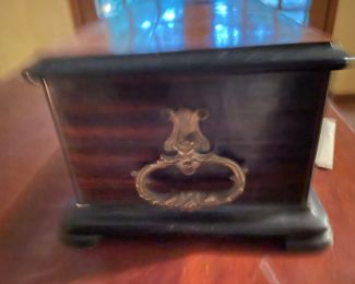 From Marietta, Ohio estate of Jon and Emma Cram (oil & gas rights).  Jacot’s music box.  8 Airs.  Purchased in London.  Excellent casing and excellent working condition, comes with original instructions and care.