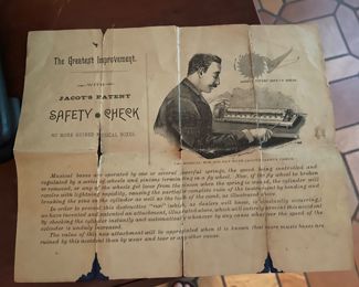 From Marietta, Ohio estate of Jon and Emma Cram (oil & gas rights).  Jacot’s music box.  8 Airs.  Purchased in London.  Excellent casing and excellent working condition, comes with original instructions and care.