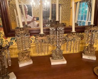 Antique 3 piece Garindole candelabra 