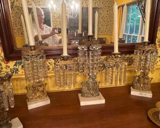 Antique 3 piece Garindole candelabra 