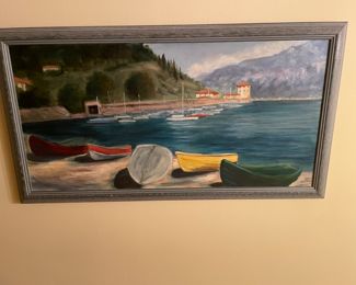 Client’s art, boats in Capri