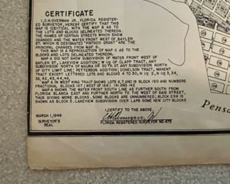 Pensacola survey map, ca. 1949