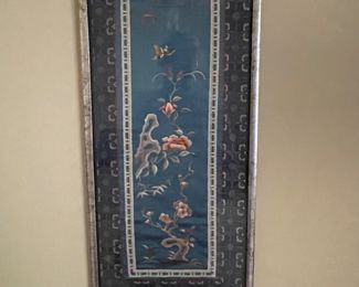 Framed silk embroidery 