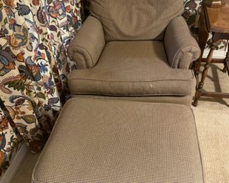 Handsome club chair with ottoman 