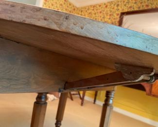 Original primitive drop leaf support.  Crafted from walnut