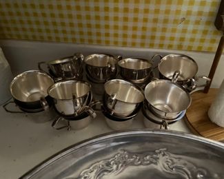 16 Gorham silver plate punch cups