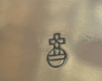 Estate of John & Emma Crum.   Antique English Barker Bros. (Barker Ellis), hand-chased punch bowl.  16 Gorham silver plate punch cups.