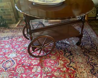 Pie crust, drop leaf tea cart
