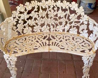Antique cast iron grapevine garden bench