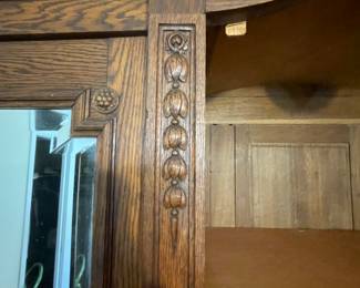 Beautifully carved armoire with carving and custom shelves