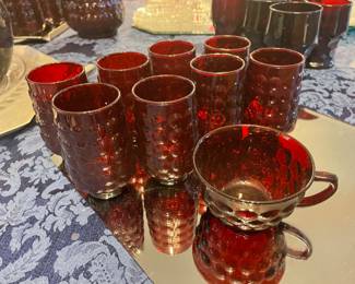 Depression ruby glass