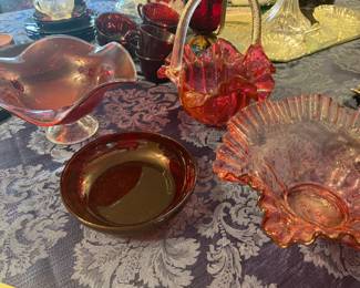 Antique cranberry glass