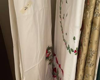 Vintage Christmas table cloths