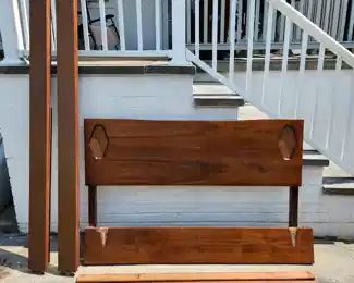 Mid century Modern full size headboard and footboard