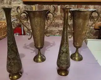 Brass vases and urns