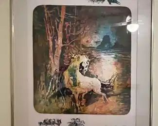 Signed and numbered Lithograph.   Information sheet is with the piece of artwork.