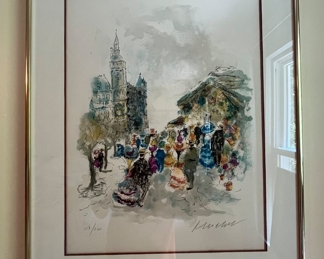 Limited edition Urbain Huchet Lithograph:  "Parisian Afternoon."