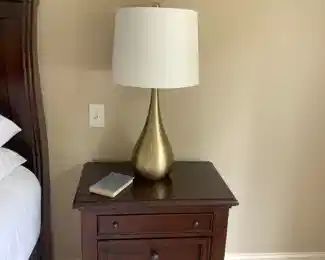 Pair of nightstands and lamps