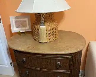 NOW $200 was $400 Night chest & Mirror 
Henry Link Lexington night chest marble top "3'Lx2""Wx32H & mirror 4'2""Hx44W"