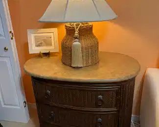 NOW $200 was $400 Night chest & Mirror 
Henry Link Lexington night chest marble top "3'Lx2""Wx32H & mirror 4'2""Hx44W"