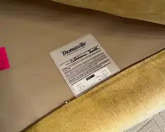 NOW $150 was $295 
Thomasville yellow chenille loveseat 75Wx44Dx30							