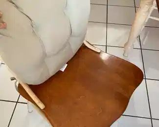 NOW $150 was  $350 	Kitchen table made in Canada 38Wx5Lx30H & 4 chairs 18Wx16Dx42H - As is top 