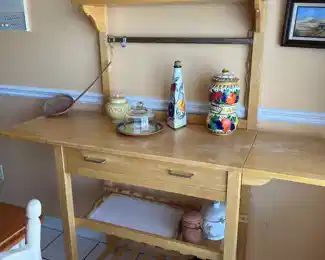 NOW $90 was $200 	"Kitchen island 35W (+1'extensionx2) x20Dx5'3""H"		