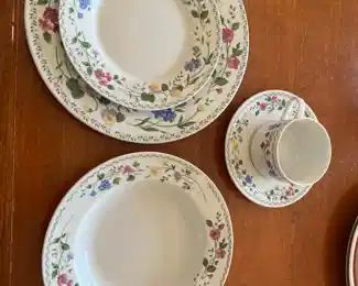 NOW $50 was $125 - Faberware English garden china set -6 plates, 7 B&B plates, 4 soup bowls, 8 cups and saucers, Serving bowl, Creamer & Sugar 