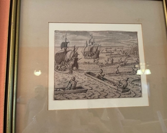 NOW $75 was $150 Set of 4 prints antique ones nicely framed 