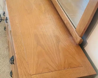 $175 	
#6 Wood dresser 7 drawers 54X18X31 & mirror 