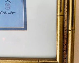 $100 	
#7 David Lee Oriental print numbered in bamboo									
		gold frame 32x26		