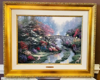 $300 	
#26 Thomas kinkade canvas Still Water Bridge 32x26 Ed. 2748/2750 - Certificate included. 	